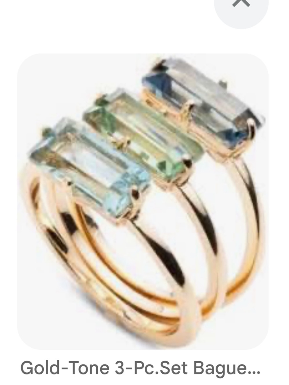 Lauren Ralph Lauren
Gold-Tone 3-Pc.Set Baguette Stone Stack Rings